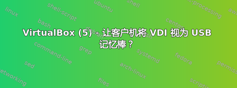 VirtualBox (5) - 让客户机将 VDI 视为 USB 记忆棒？