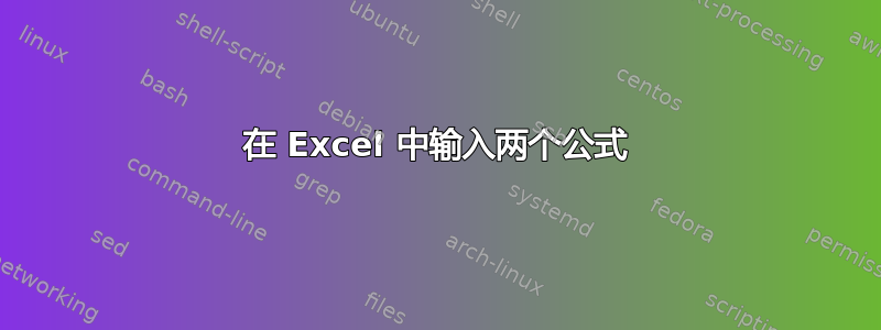 在 Excel 中输入两个公式