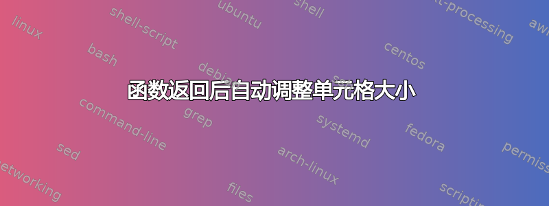 函数返回后自动调整单元格大小