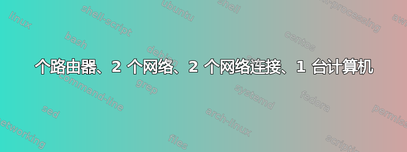 2 个路由器、2 个网络、2 个网络连接、1 台计算机