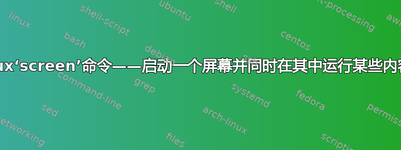 Linux‘screen’命令——启动一个屏幕并同时在其中运行某些内容？