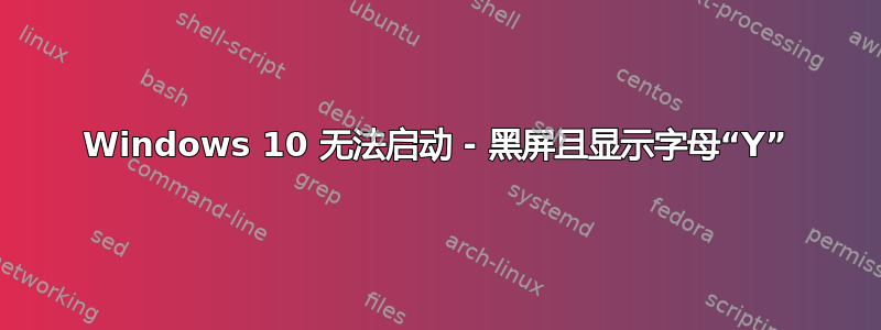 Windows 10 无法启动 - 黑屏且显示字母“Y”