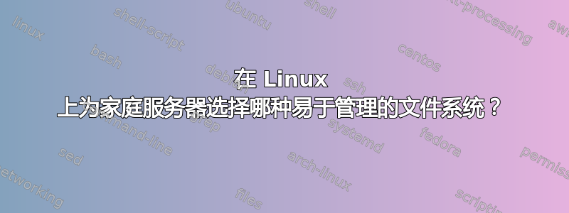 在 Linux 上为家庭服务器选择哪种易于管理的文件系统？