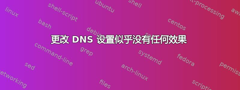 更改 DNS 设置似乎没有任何效果