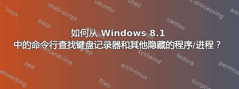 如何从 Windows 8.1 中的命令行查找键盘记录器和其他隐藏的程序/进程？