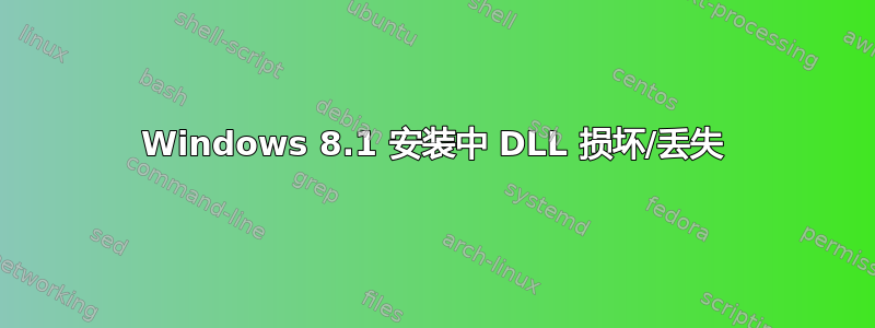 Windows 8.1 安装中 DLL 损坏/丢失