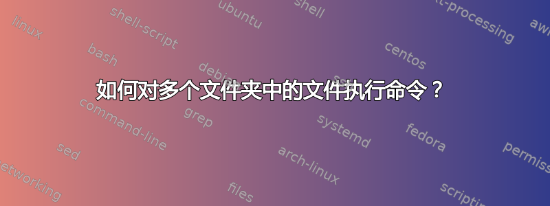 如何对多个文件夹中的文件执行命令？