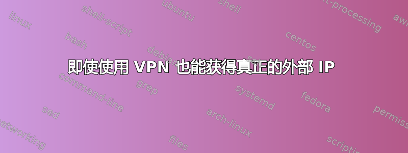 即使使用 VPN 也能获得真正的外部 IP