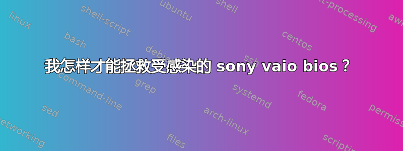 我怎样才能拯救受感染的 sony vaio bios？