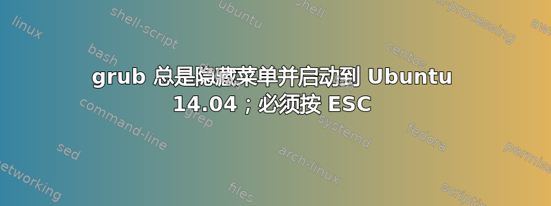 grub 总是隐藏菜单并启动到 Ubuntu 14.04；必须按 ESC