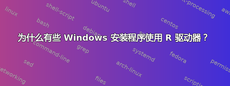 为什么有些 Windows 安装程序使用 R 驱动器？