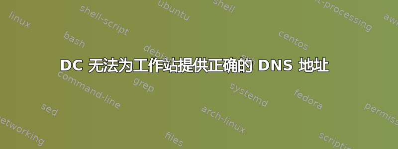 DC 无法为工作站提供正确的 DNS 地址 