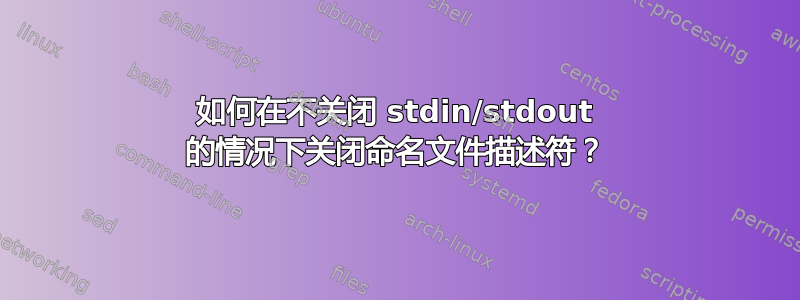 如何在不关闭 stdin/stdout 的情况下关闭命名文件描述符？