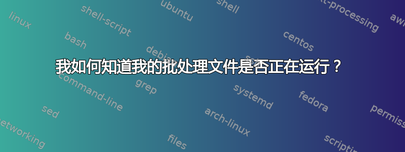 我如何知道我的批处理文件是否正在运行？