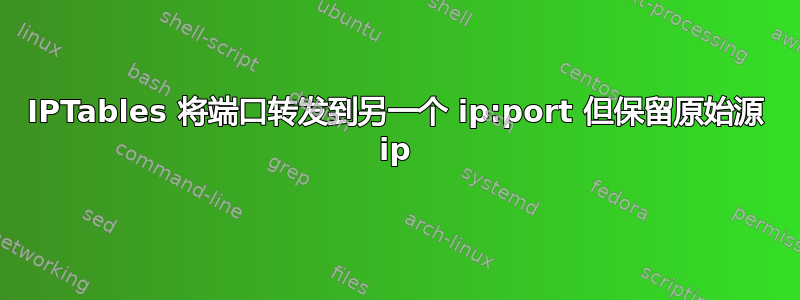 IPTables 将端口转发到另一个 ip:port 但保留原始源 ip