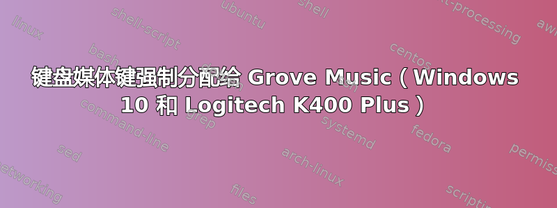 键盘媒体键强制分配给 Grove Music（Windows 10 和 Logitech K400 Plus）