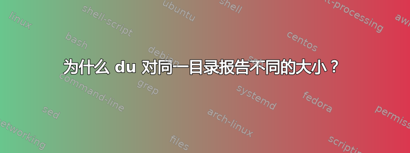 为什么 du 对同一目录报告不同的大小？