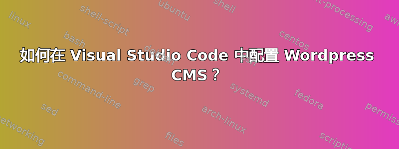 如何在 Visual Studio Code 中配置 Wordpress CMS？