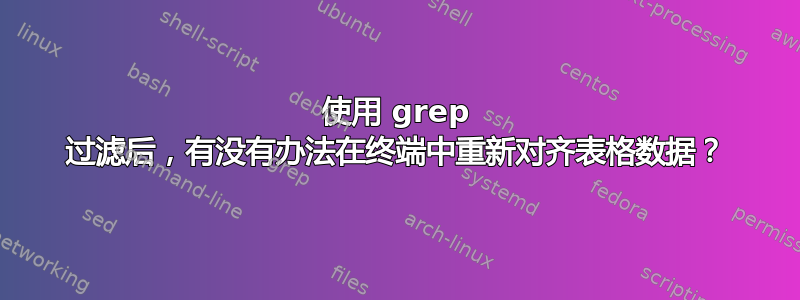 使用 grep 过滤后，有没有办法在终端中重新对齐表格数据？