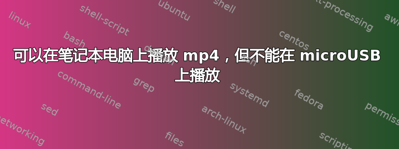 可以在笔记本电脑上播放 mp4，但不能在 microUSB 上播放