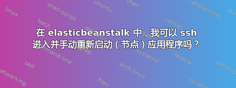 在 elasticbeanstalk 中，我可以 ssh 进入并手动重新启动（节点）应用程序吗？