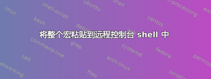 将整个宏粘贴到远程控制台 shell 中