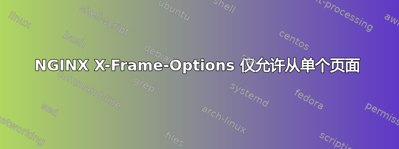 NGINX X-Frame-Options 仅允许从单个页面