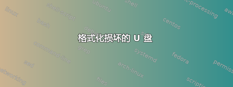 格式化损坏的 U 盘