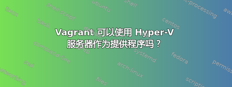 Vagrant 可以使用 Hyper-V 服务器作为提供程序吗？