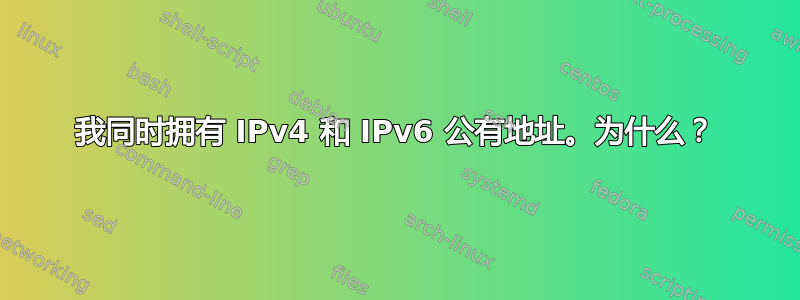 我同时拥有 IPv4 和 IPv6 公有地址。为什么？