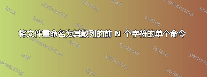 将文件重命名为其散列的前 N ​​个字符的单个命令