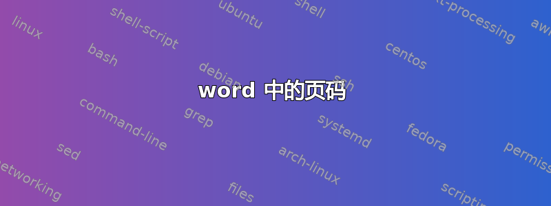 word 中的页码