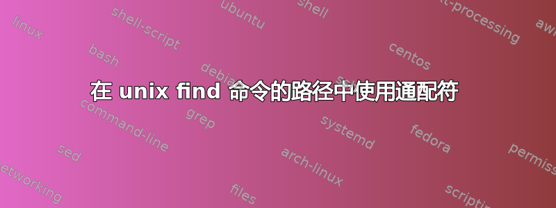 在 unix find 命令的路径中使用通配符