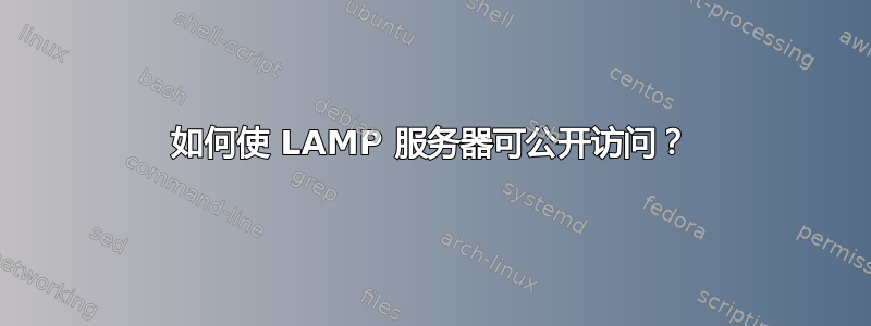 如何使 LAMP 服务器可公开访问？