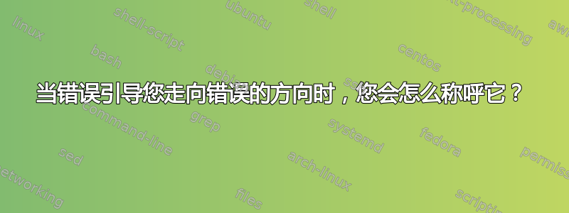 当错误引导您走向错误的方向时，您会怎么称呼它？