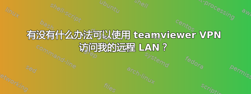 有没有什么办法可以使用 teamviewer VPN 访问我的远程 LAN？