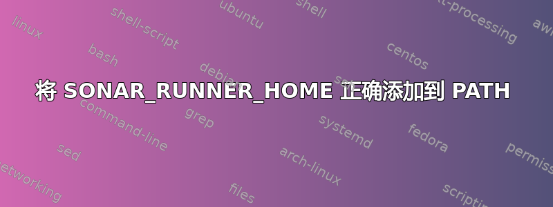 将 SONAR_RUNNER_HOME 正确添加到 PATH