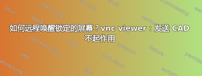 如何远程唤醒锁定的屏幕？vnc viewer：发送 CAD 不起作用