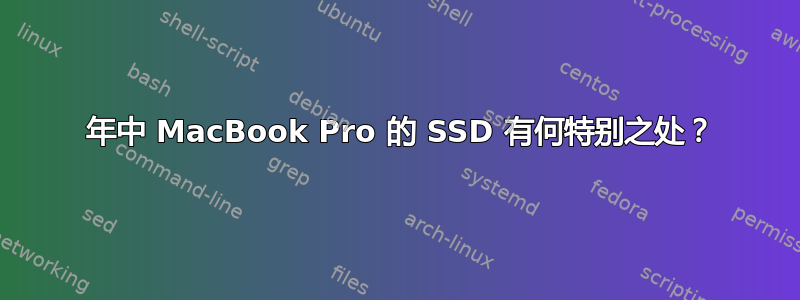 2015 年中 MacBook Pro 的 SSD 有何特别之处？