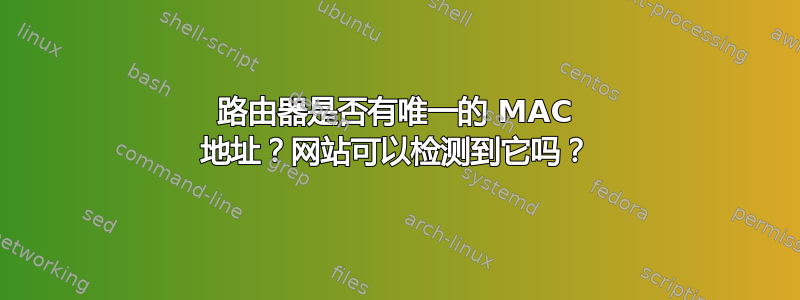 路由器是否有唯一的 MAC 地址？网站可以检测到它吗？