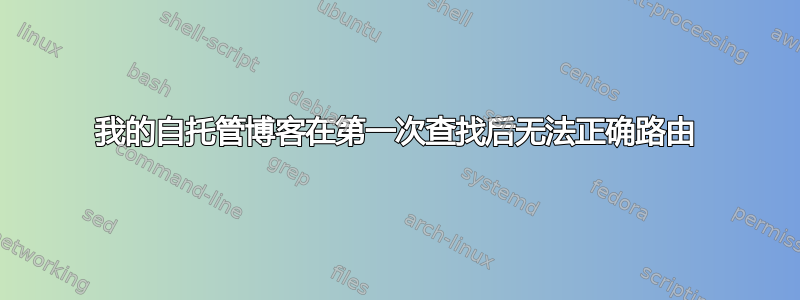 我的自托管博客在第一次查找后无法正确路由