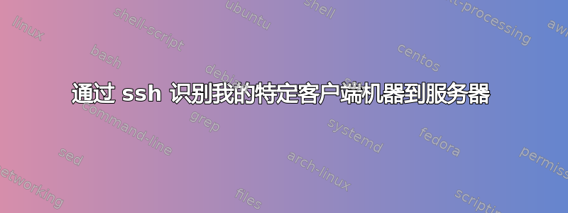 通过 ssh 识别我的特定客户端机器到服务器