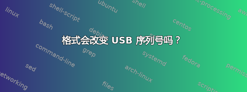 格式会改变 USB 序列号吗？