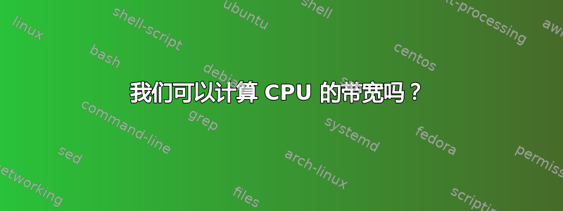 我们可以计算 CPU 的带宽吗？