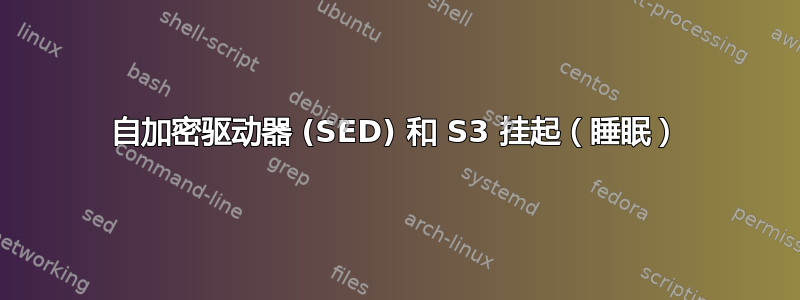 自加密驱动器 (SED) 和 S3 挂起（睡眠）