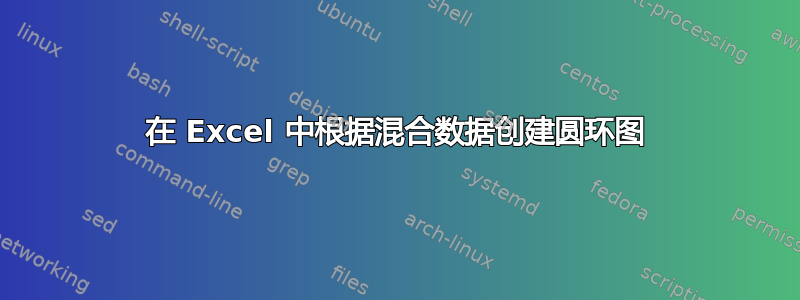 在 Excel 中根据混合数据创建圆环图