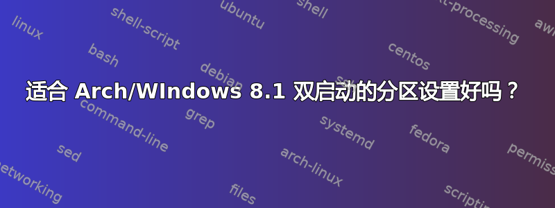 适合 Arch/WIndows 8.1 双启动的分区设置好吗？