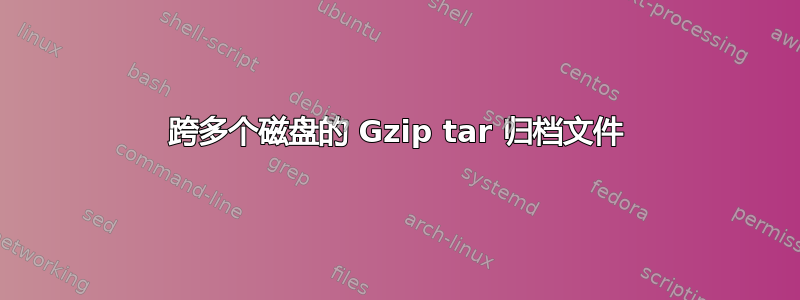 跨多个磁盘的 Gzip tar 归档文件