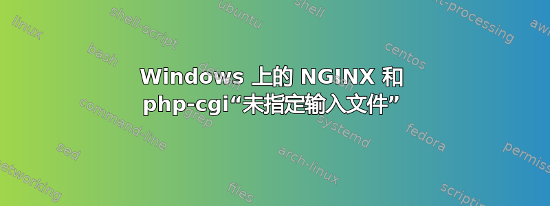 Windows 上的 NGINX 和 php-cgi“未指定输入文件”