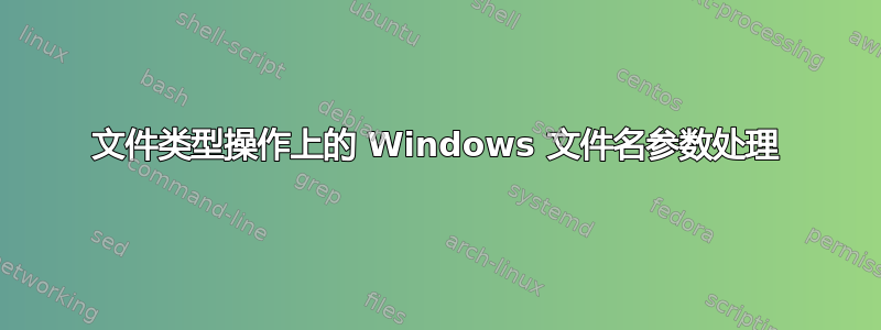 文件类型操作上的 Windows 文件名参数处理